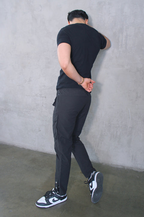 Melo cargo Nylon pants-Black